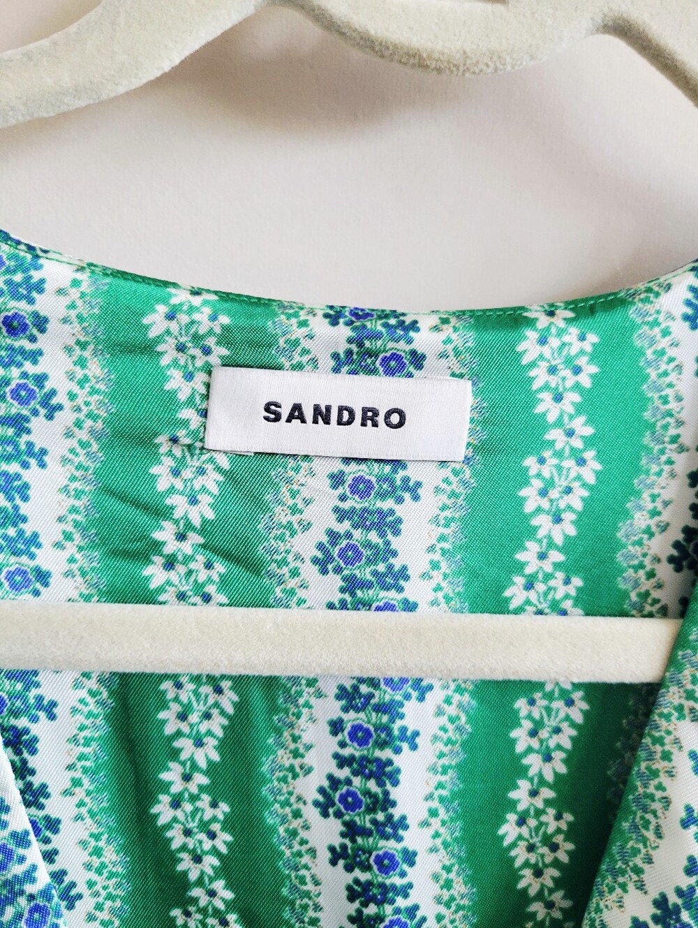 SANDRO Agnetta Floral Print Maxi Dress in Green - Picture 8 of 13